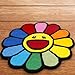 Murakami Flower Handmade Custom Tufted Rug | KAWS-Inspired Multi-Color Bedroom & Living Room Carpet (3' Round)