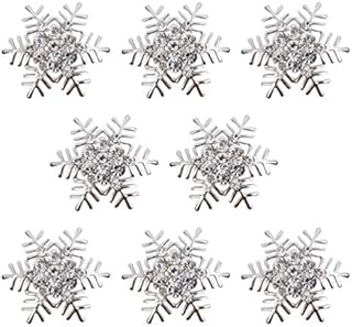 UPKOCH Christmas Snowflake Napkin Rings Holiday Napkin Holders Bling Silver Beaded Napkin Rings Wedding Christmas Dinner Table Decorations Set of 8