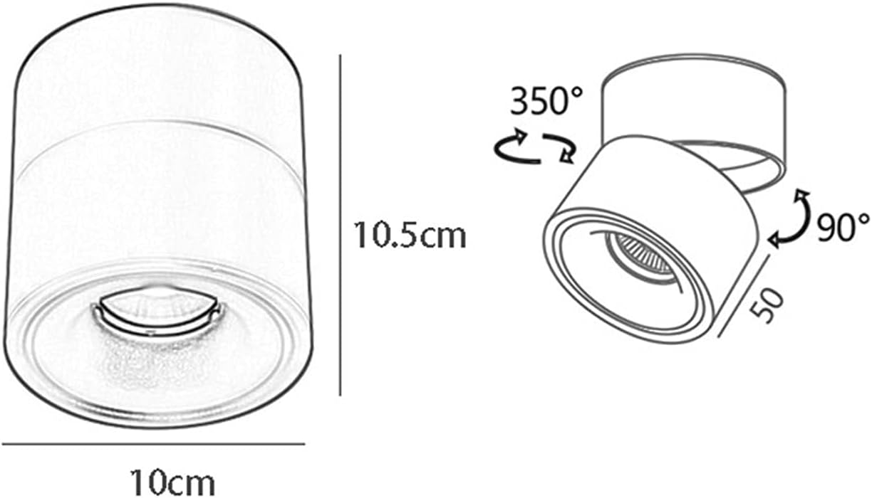 Indoor Ceiling Spotlight Adjustable Surface Mounted Spots Lighting Fixture, 7W LED Ceiling Downlight, Aluminum Directional Spotlights Accent Lamps for Kitchen Corridor (Color : White-3000K)