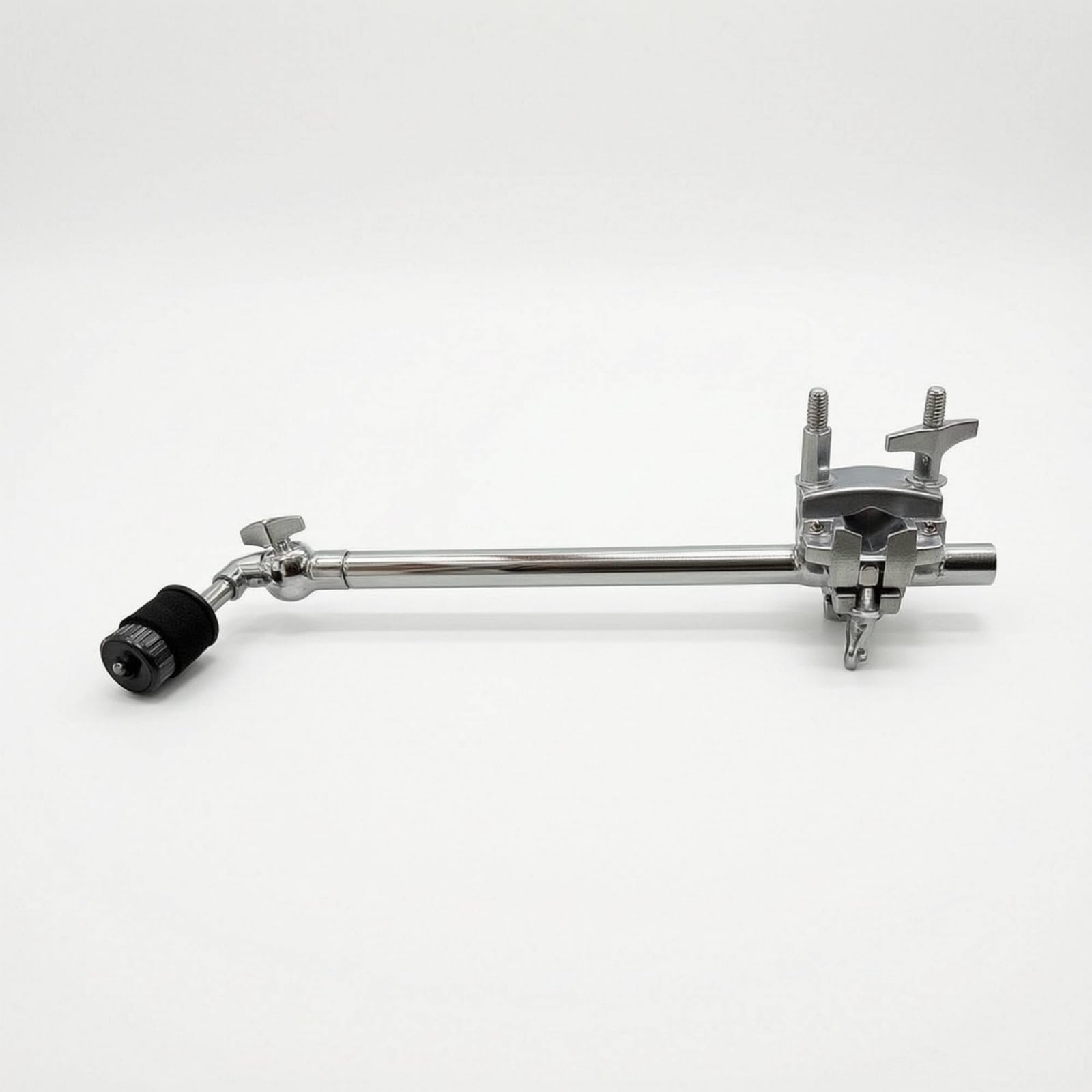 Support Percussion en Métal avec Fixation Multifonction et Tige Cymbale Réglable pour Batterie Acoustique et Électronique, Tige De Cymbale Droite Longue + Pince Multifonction