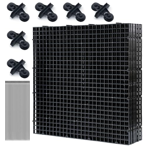 LINLAN 8 Pièces 30 x 30 cm Séparateur pour Aquarium, Plateau de Fond de Filtre, Grille d'Isolation pour Filtration DIY et Protection du Fond en Aquascaping...