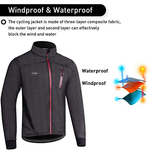 Veste de cyclisme thermique Dooy softshell imperméable pour homme et VTT