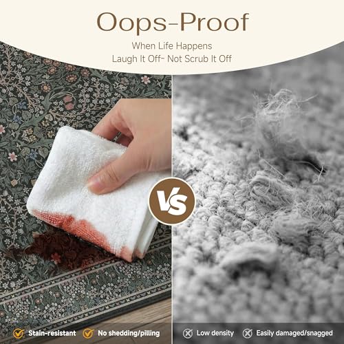 58% Off HUGEAR Vintage Floral Machine Washable Runner Rug