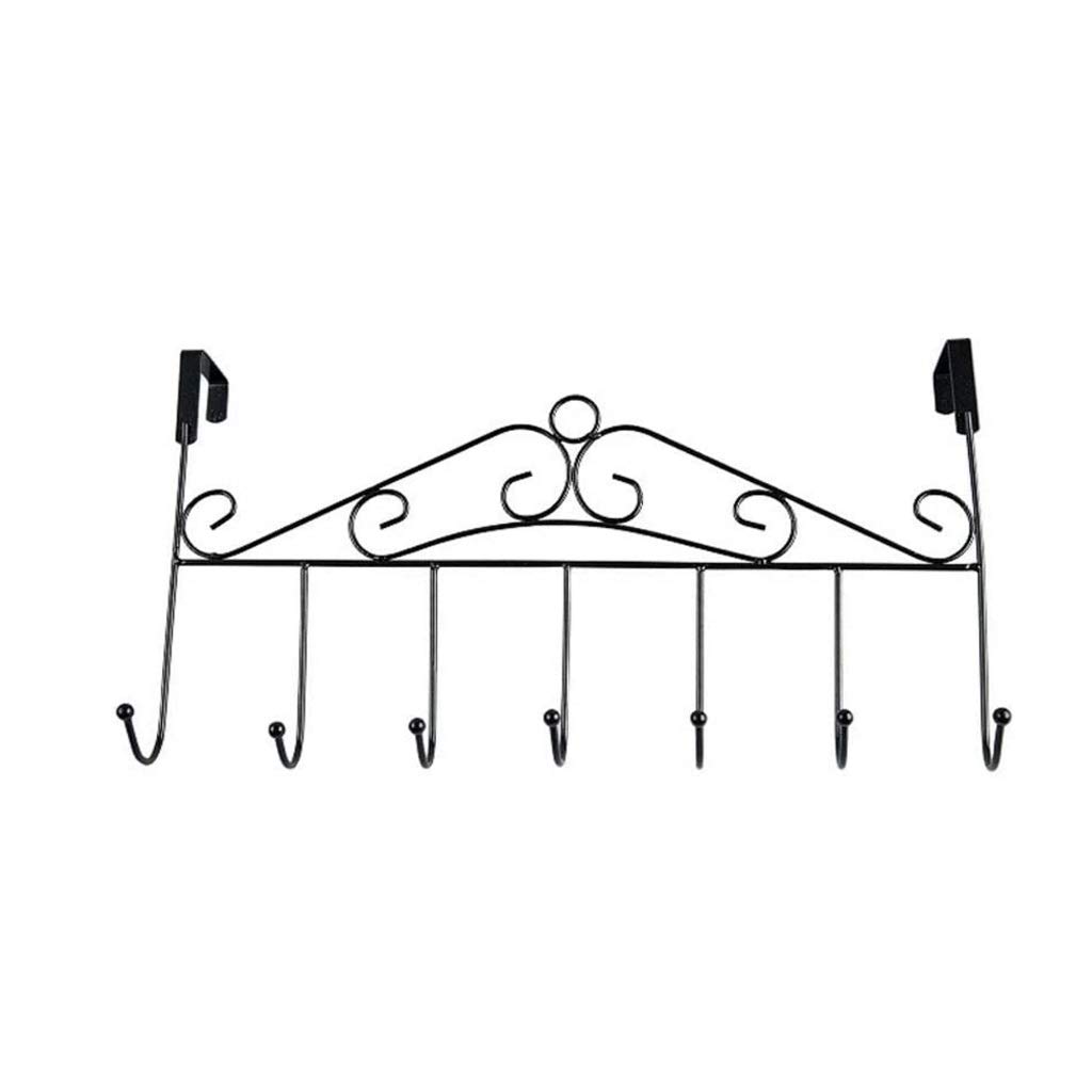 Mobygkfy One Color Iron Art Seamless Door Hook, Metal Door Back Type Nail-Free Door Hook Coat Hook Kitchen Bathroom Clothes Hook