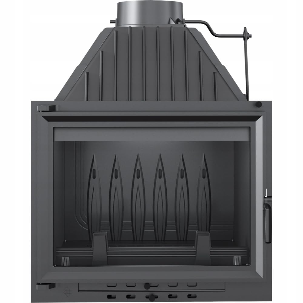 KRATKI ZUZIA Inserto per camino 12 kW Ø150 mm tubo di fumo – in ghisa, vetro pulito & Ecodesign – BImSchV 2 – vetro resistente al calore