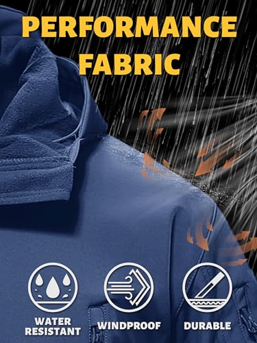 Image of TACVASEN Men's Special Ops Military Tactical Soft Shell Jacket Coat | Waterproof,windproof | Multi-pockets,adjustable hood | Ideal for rain,hiking,snow,ski