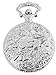 Classique Analog Taschenuhr mit Metall Kette und Hakenverschluss Hirsch Jagd 480722000028 Silberfarbiges Gehäuse im Maße 46mm x 14mm mit Ziffernblattfarbe Weiß und Mineralglas