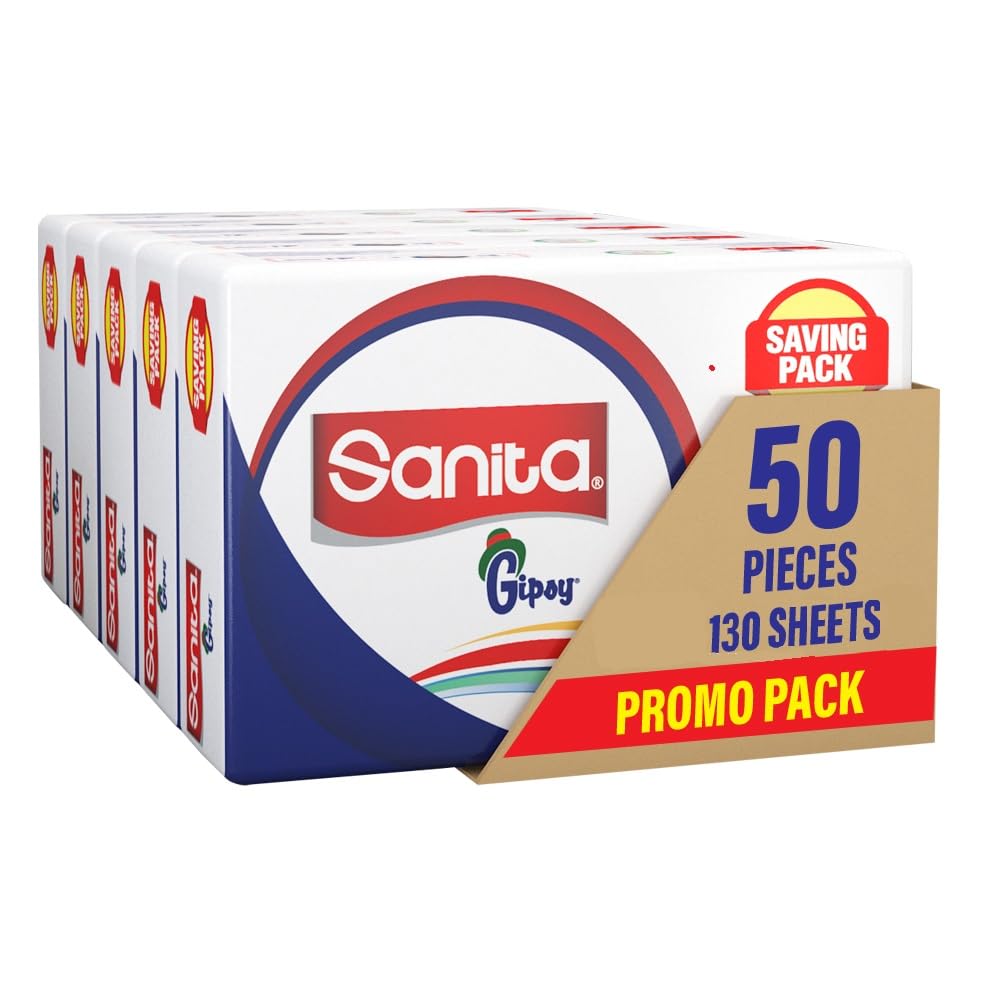Sanita Gipsy Facial Skin Tissue 1300-Sheets 50 Pack, White