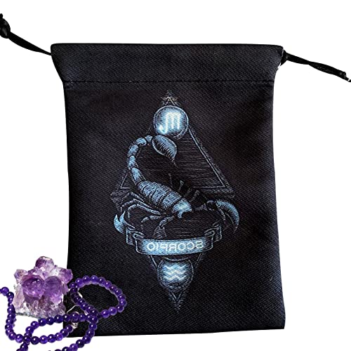 5 Pcs Saco de cartão Oracle | Saco de armazenamento de jóias com cordão - Bolsa porta-cartões de tar