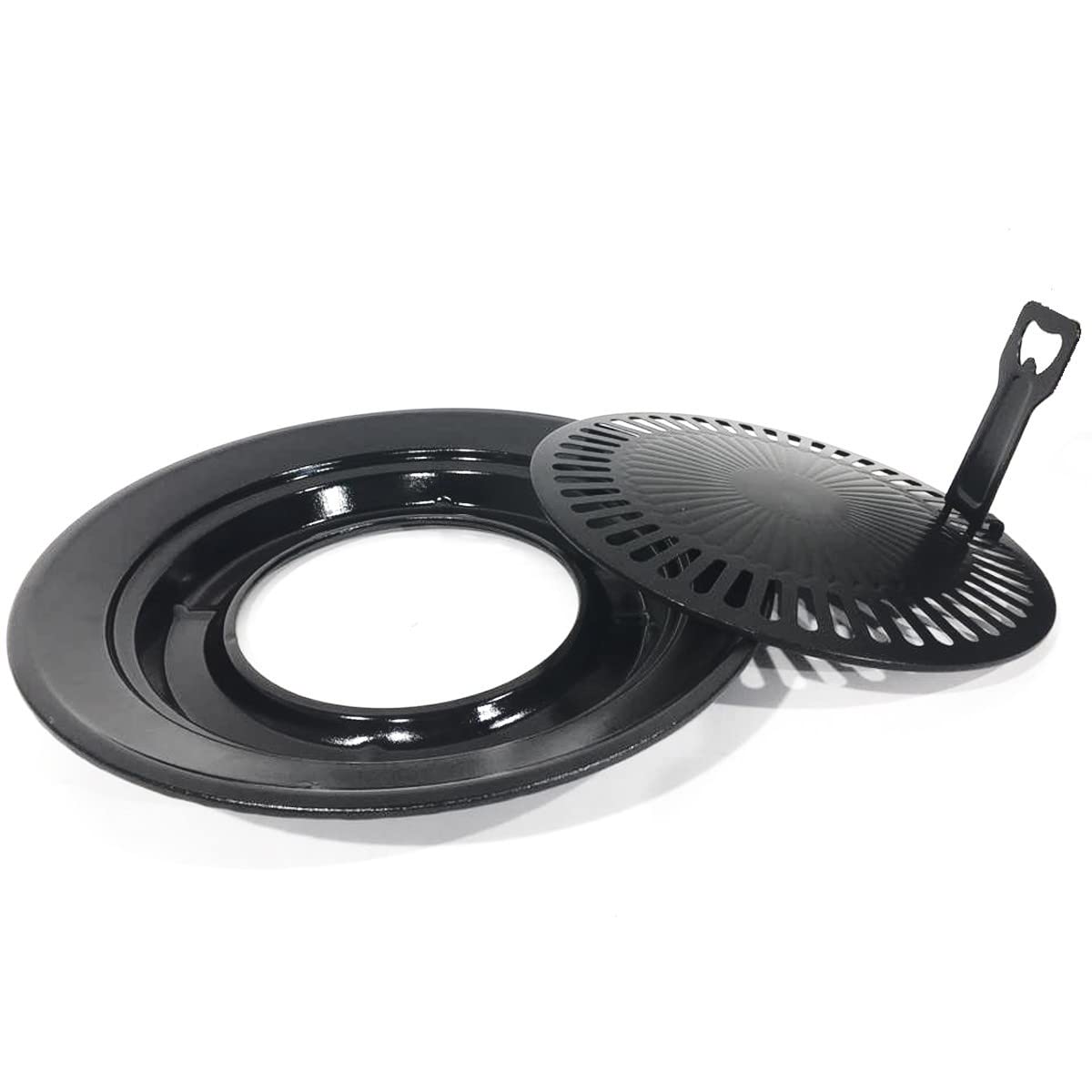 KEMPER - Barbecue Grill 2 en 1 Réchaud gaz piézo 2200 W + Plaque Grill + 8 Cartouches gaz Butane Camping