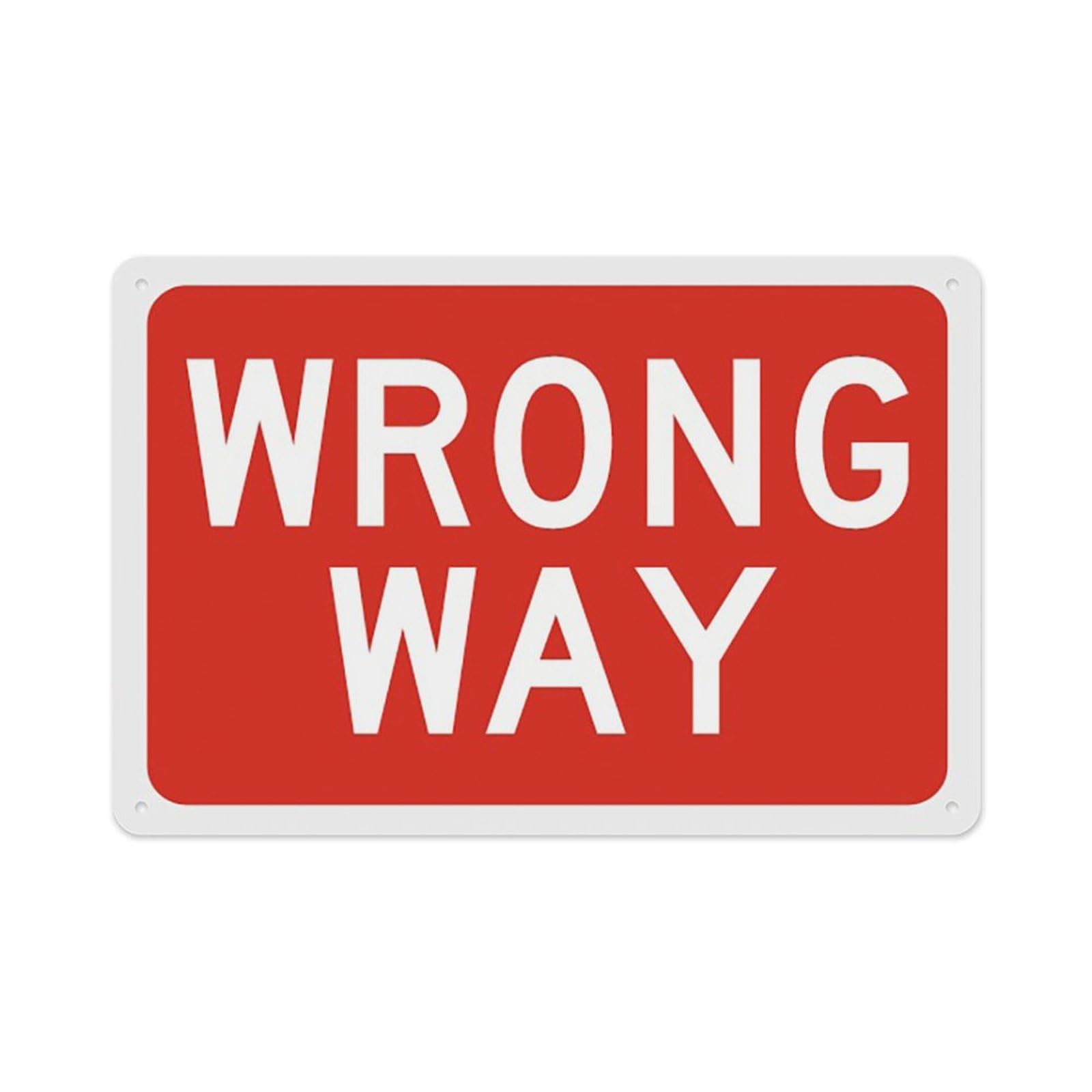 Wrong Way for Cafe Home Living Room Bedroom Kitchen Garden Garage Cafe Bar Pub Tin Sign 8x12 Inch