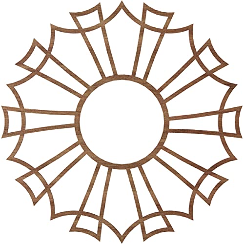 Image of Ekena Millwork 38 inchOD x 13 3 /8 inchID x 3 /8 inchT Augustus Wood Fretwork Pierced Ceiling Medallion, Walnut