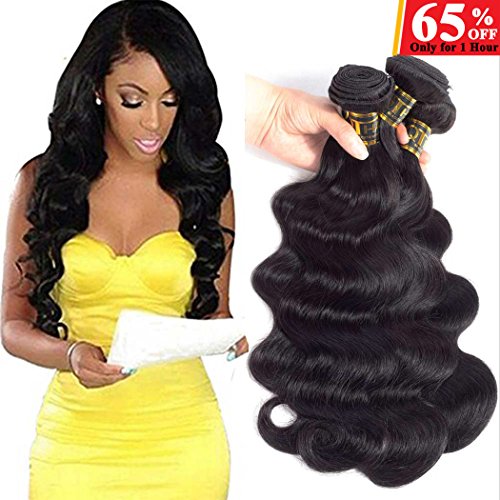 QTHAIR Brazilian Virgin Hair Body Wave 3 Bundles 18 20 22inch Natural Black Unprocessed Virgin Hair Brazilian Body Wave Remy Human Hair Weave