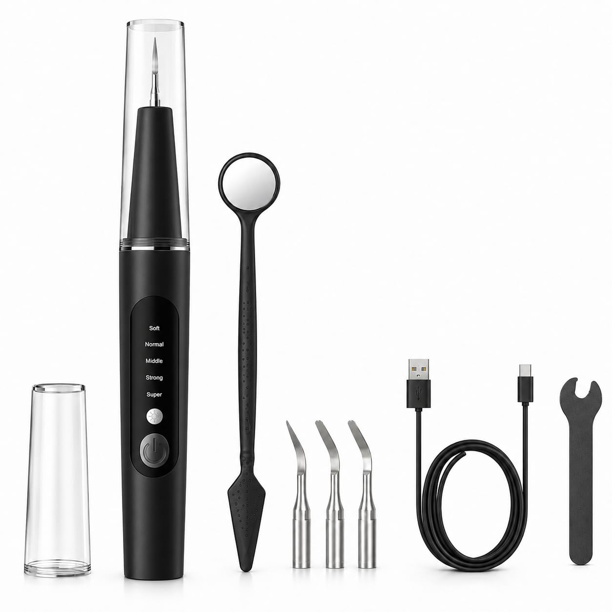 Pulitore dentale ad ultrasuoni per animali domestici, uno strumento di pulizia e cura dentale per cani, con 5 livelli di intensità, trattamento superficiale per tartaro e macchie, kit di pulizia orale