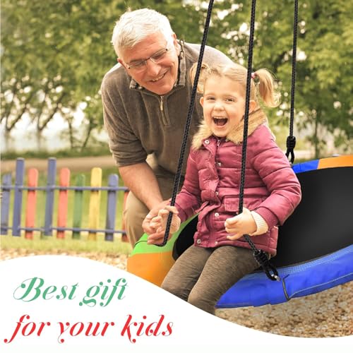 Taeku Nestschaukel, 900D Oxford Höhenverstellbare wasserdichte Garten Schaukel für Kinder Hängeschaukel Sitz Baumschaukel für den Außenbereich (Mehrfarbig)