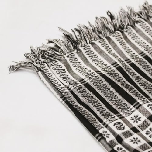 Image of Cotton Shemagh Keffiyeh Scarf - Lightweight Tactical Desert Head Neck Wrap, Sun Protection Outdoor Scarf for Summer Hiking
