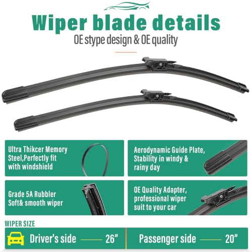 Image of WINDSMILE Windshield Wiper Blades Replacement for Ford Taurus 2010-2019
