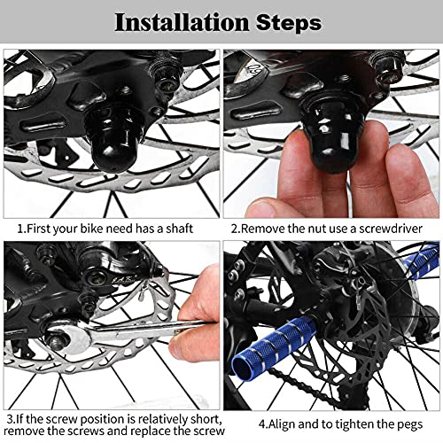 image for OUTLEYNY Bike Pegs, 3/8 inch - 26 Teeth Aluminum Alloy Bike Pegs Anti-