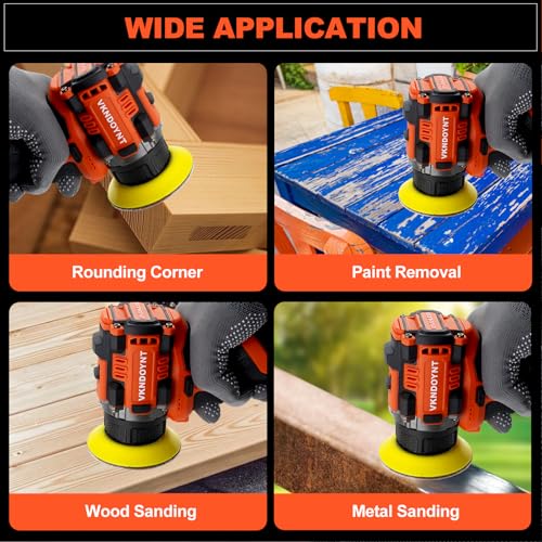 image for Vkndoynt Brushless Small Sander with 36PCS Sandpapers, 2 Variable Spee