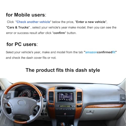 Dash Cover Mat Custom Fit for 2003-2009 Lexus GX470 (Beige) F139 by Fcovergurus - Used condition - Image 2