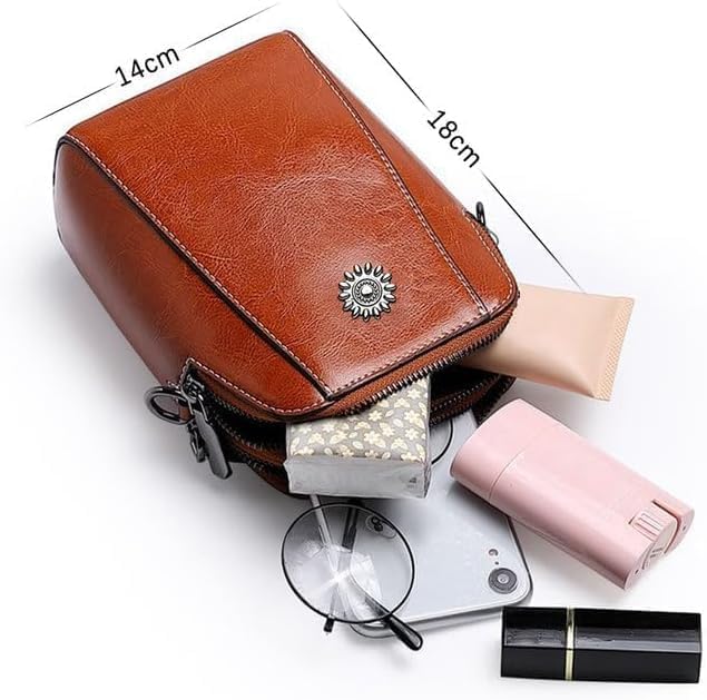 Friendlyk Crossbody Bag, Women'S Soft Leather Mobile Phone Bag Messenger Bag, Leather Small Crossbody Bags Shoulder Purses3