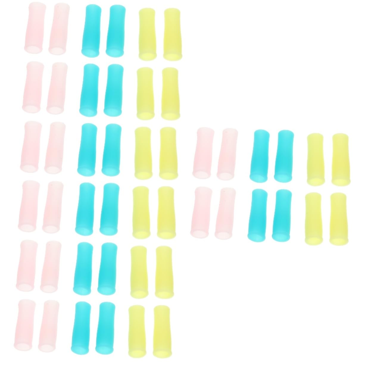 SOESFOUFU 4sets Silicone Cuticle Scissor Handle Sleeves Non-slip for Manicure Tools Trimmer Handle Cover 12pcs*4