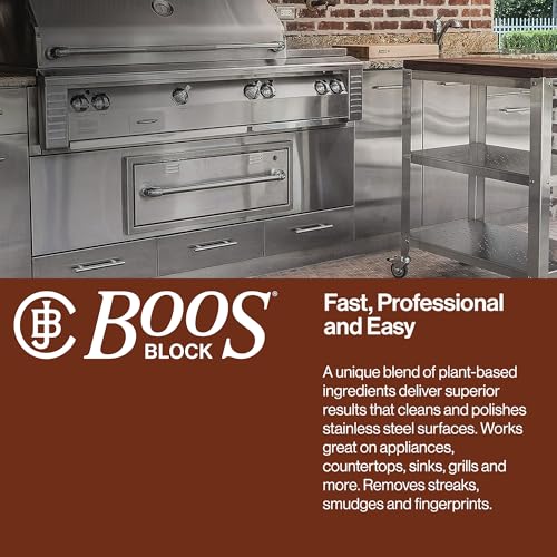 Image of John Boos Stainless Steel Cleaner with Fine Mist Spray, Lavender Scent, 8 oz - Streak-Free Cleaning Polish & Stain Remover for Stoves, Ovens, Sinks, & Kitchen Surfaces