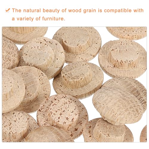 Image of uxcell 100 Pcs 0.39 x 0.71 Inch Wood Hole Plugs, Wooden Screw Hole Cover, Wood Pocket Button Plug for Chair Stair Craft Furniture Woodworking