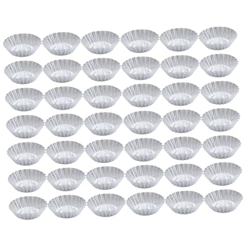 GLEAVI 46個 アルミ合製エッグタルト型 加厚カップケーキ マフィン焼型 耐久性と熱伝導性に優れ お菓子作り用ベーキングカップ 軽量コンパ