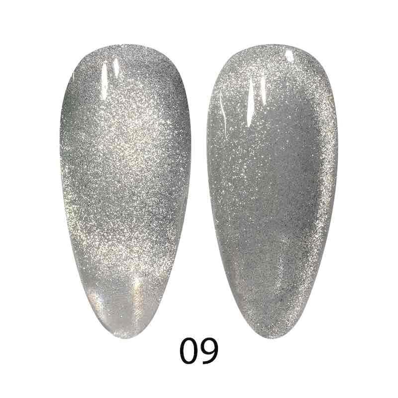 DND DC 9D Cat Eye Gel Polish Silver Lynx 0.6 OZ miniatura 2