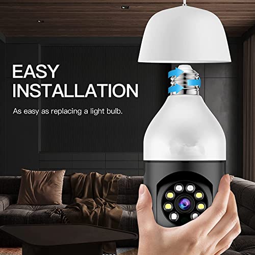 Light Bulb Camera, 5G Wireless Home Security Camera,Ptz Wifi Surveillance Camera With E27 Bulb Connector,Two Way Audio,Night Vision,Smart Motion Detection And Instant Alerts,Smart Pan/Tilt/Zoom Lamp #TOP2
