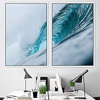 2 Piece Framed Canvas Wall Art Coastal Beach Canvas Prints Home Artwork Decoration for Living Room,Bedroom - 16