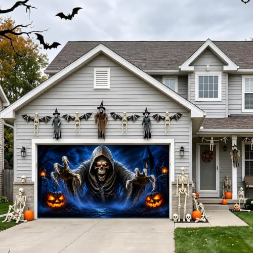 7 x 16 ft Halloween Garage Door Decorations Halloween decorations Witch Door Cover, Hanging Banner, Cauldron Backdrop Mural for Home, Outdoor, Indoor, Spooky Party, Wall, Window - image 3