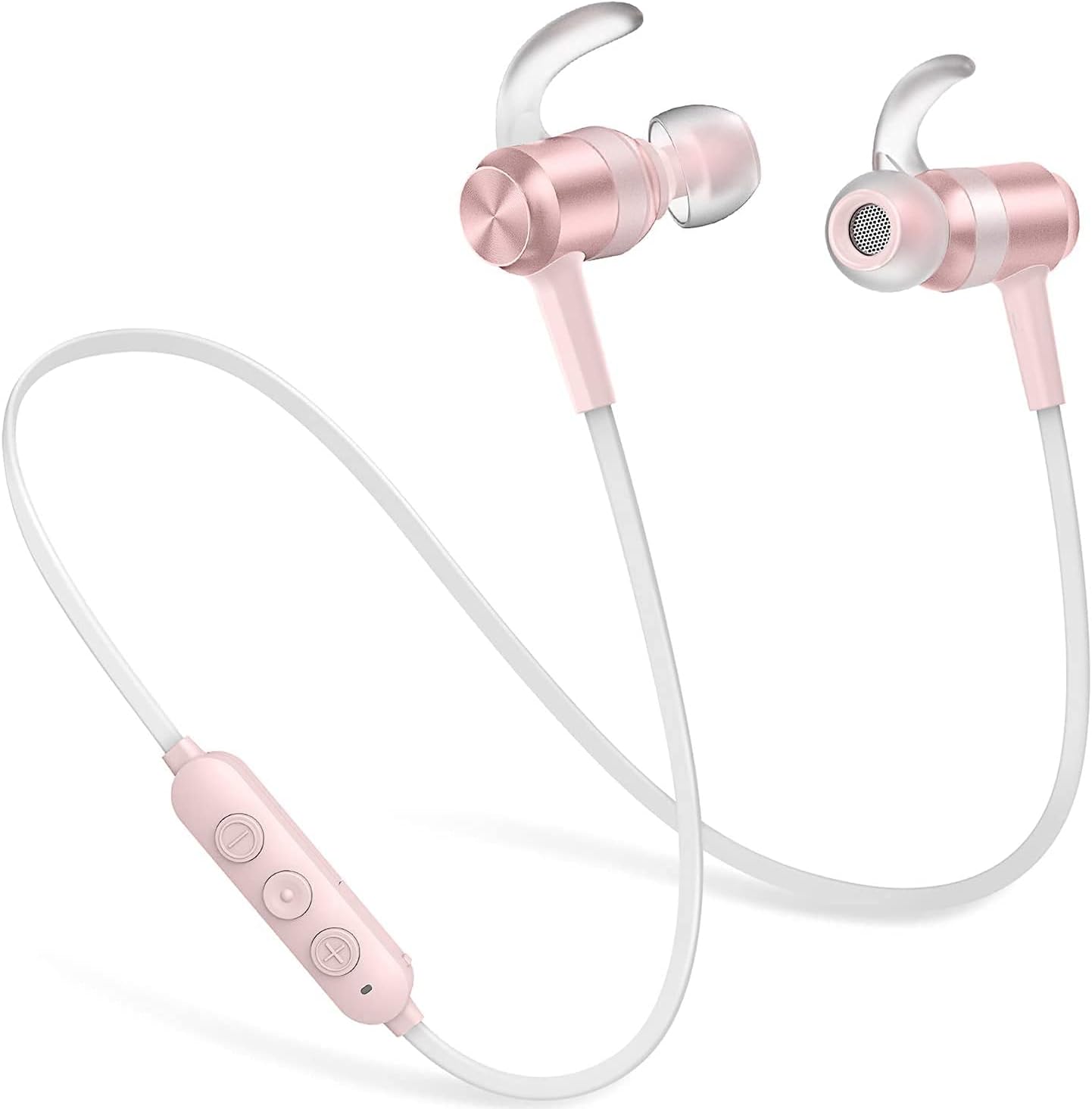 Picun Wireless Headphones 25 Hours Playtime Girls Romantic LED Bluetooth V5.0 Headphones, Hifi Bass Foldbale Headset with HD Mic, Soft Earmuff, Wired & TF Mode for Kids Women(Rose Gold)