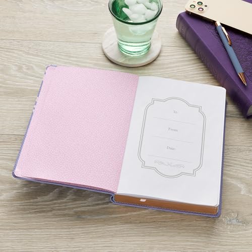 Image of Christian Art Gifts Classic Journal He Who Promised Heb. 10:23 Bible Verse, Inspirational Scripture Notebook, Ribbon Marker, Purple Vegan Leather Flexcover, 336 Ruled Pages, (8.6 inch x 6.1 inch x .9 inch)