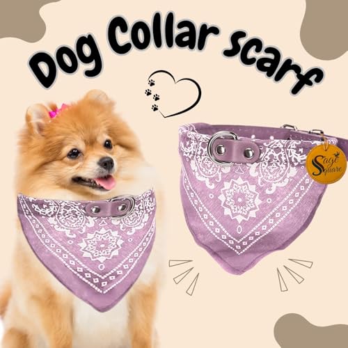 Image of Sage Square Stylish Dog Collar Scarf - Adjustable, Comfortable, Fashionable Accessory for Pets, Soft & Durable Fabric, Dog Breeds, Ideal for Daily Use, Special Occasions (Blue)