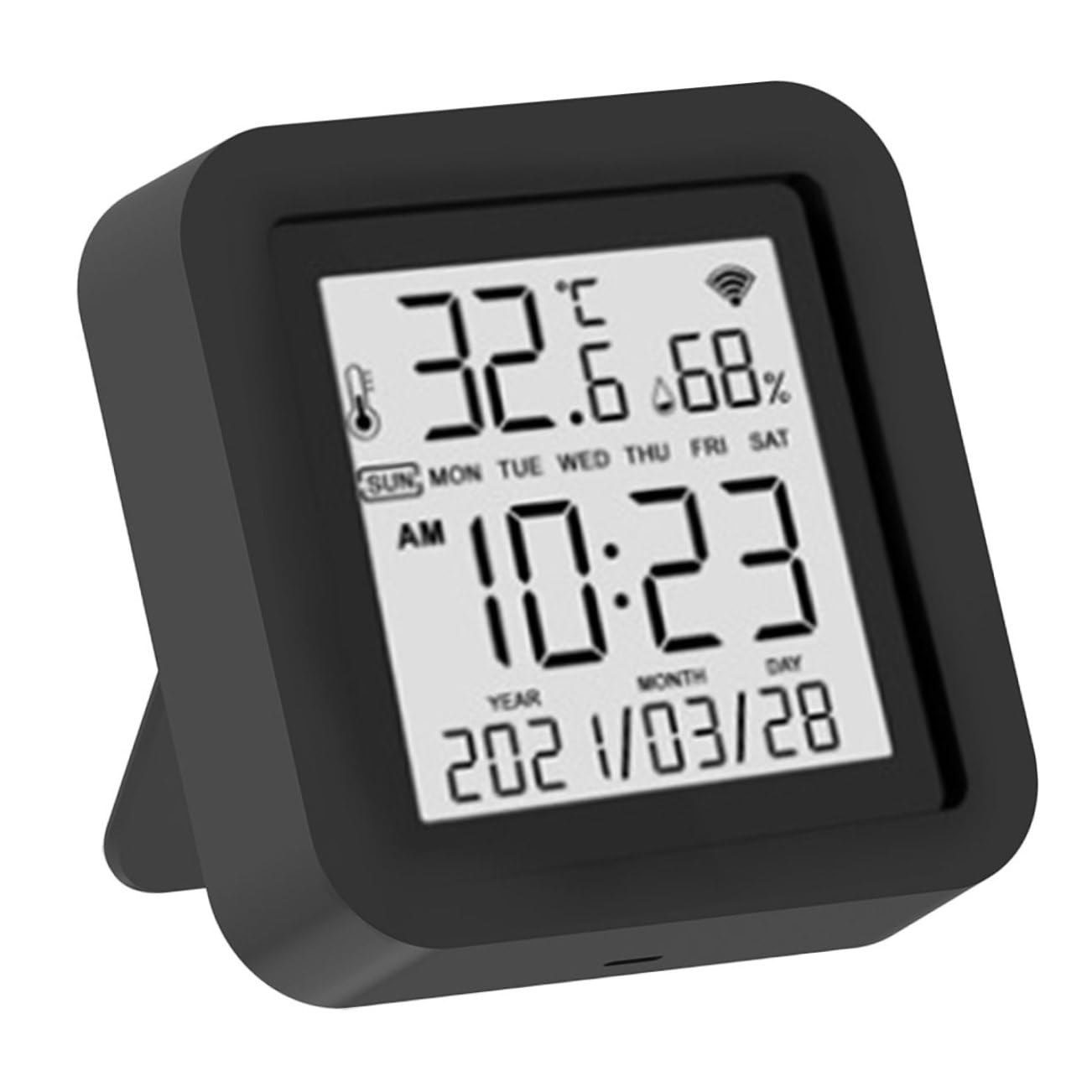 Misuratore di Umidità Digitale per Uso Domestico Igrometro Elettrico Multiuso Display Ampio Termometro USB per Case Uffici Ambienti Coltivati Moderni Laboratori e Altri Luoghi