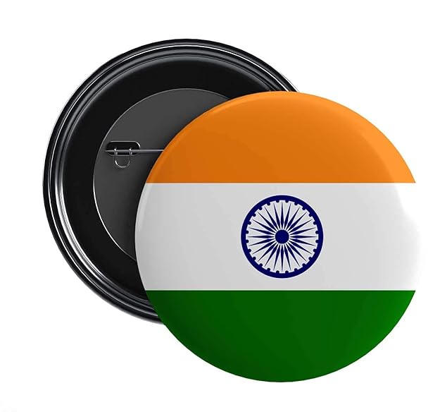 Indian Flag Badges (Round Pin Badge) for Independence Day/Republic Day & Other Events ( Pack of 1 Badge)