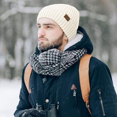 Durio Chapéus de inverno para mulheres e homens gorro forrado de cetim para mulheres gorro forrado d