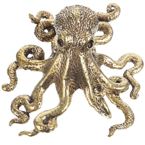 Ornaments Brass Octopus Sculptures Octopus Decor Animal Craft Statue Statues for Home Decor Gold Chinese Feng Shui Decoratio Prosperity Baby Household
