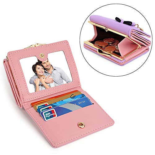 UTO Women's Trifold Wallet Cute Kitty Bowknot Card Holder Small Coin Purse3