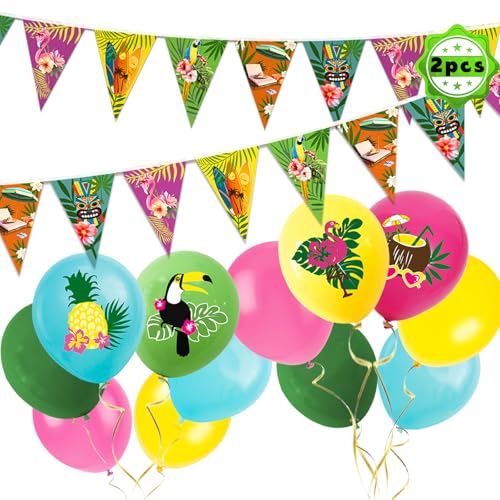 YBwanli festa havaiana verão Ibica decoração, balões havaianos para festa, galhardetes de festa, decoração de festa de aniversário, bandeirinhas havaianas. Ideias originais para festa inesquecível