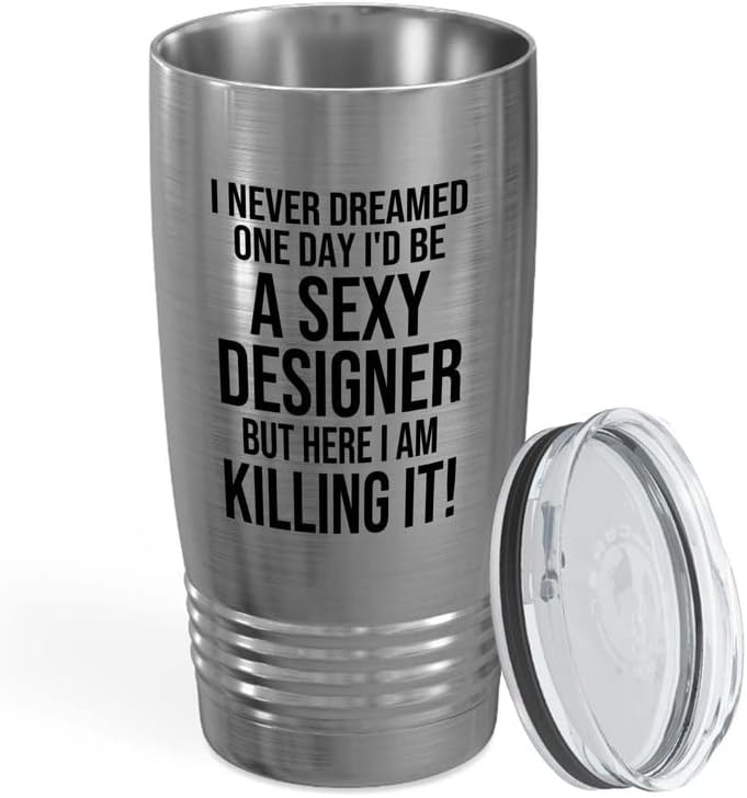 Interior Designer Silver Edition Ringneck Tumbler 20oz - I'd Be A Sexy Designer - Interior Decorator Builder Arranger Organizer Home House Office Room Homestyler Artificer Aesthetician