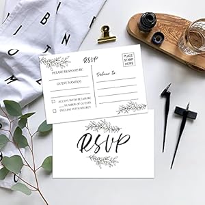 50 RSVP Cards - Response Cards for Wedding, Rehearsal Dinner, Baby & Bridal Showers, Birthdays, Engagements & Bachelorette Parties 50 RSVP Cards Response Cards for Wedding Rehearsal Dinner Baby Bridal Showers Birthdays Engagements Bachelorette Parties