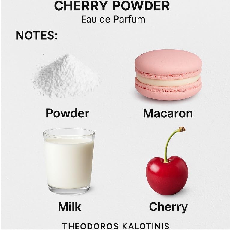 CHERRY POWDER Eau de Parfum 50 ml – Unisex Duft – Theodoros Kalotinis/Nischenduft mit Noten von Puder, Kirsche, Macaron und Milch – Süß-Puderiger Duft für jeden Tag