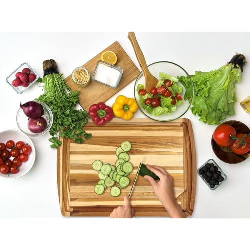 Tabla de cortar rectangular de madera Teak 2-Pack 24x18" miniatura 2