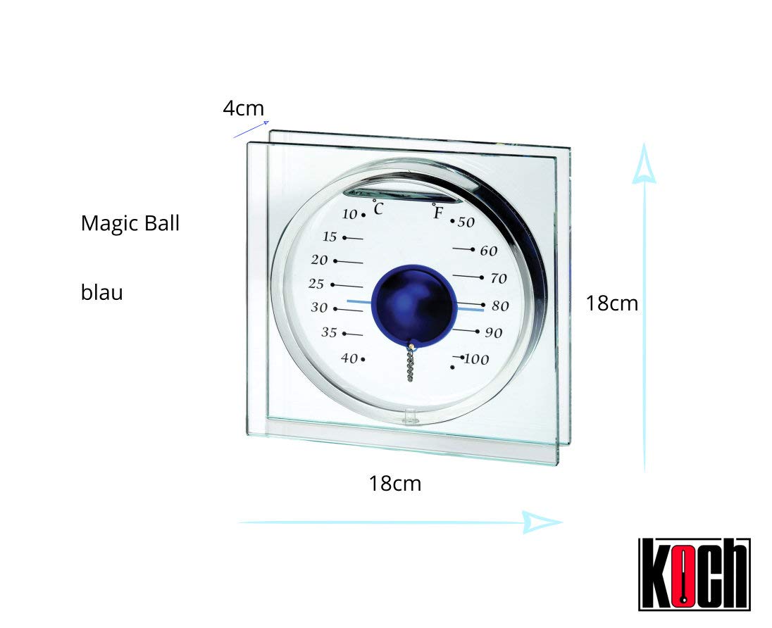 Koch 10211 termometr dekoracyjny Magic Ball, niebieski