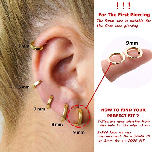 925 Sterling Silver Small Gold Hoop Earrings for Women Girls 14K Gold Huggie Earrings Tiny Hypoallergenic Cartilage Earrings Hoops3