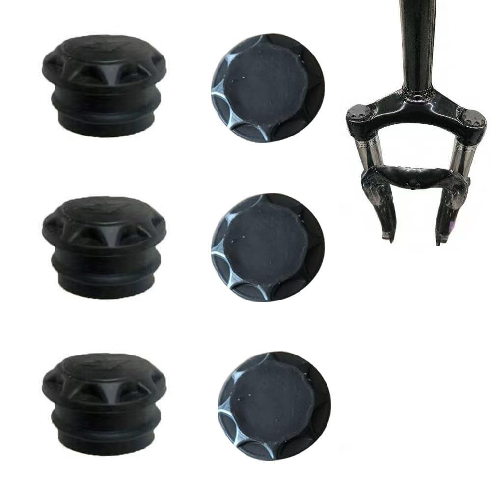 6 Pack Bike Suspension Fork Cap Rubber Dust Cover ID 19mm Protective Plug Shoulder Top Tips for Bike Front Forks Electric Bikes Ebike Oil and Air Shock Absorber Damper Montain Road MTB