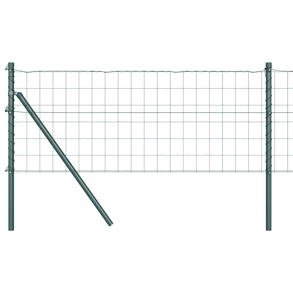 Garden Fence Panel Set Green 0.4 x 10 m Steel PVC Outdoor Boundary Barrier Weather Resistant Customizable Setup for Patio Backyard Pet Enclosure
